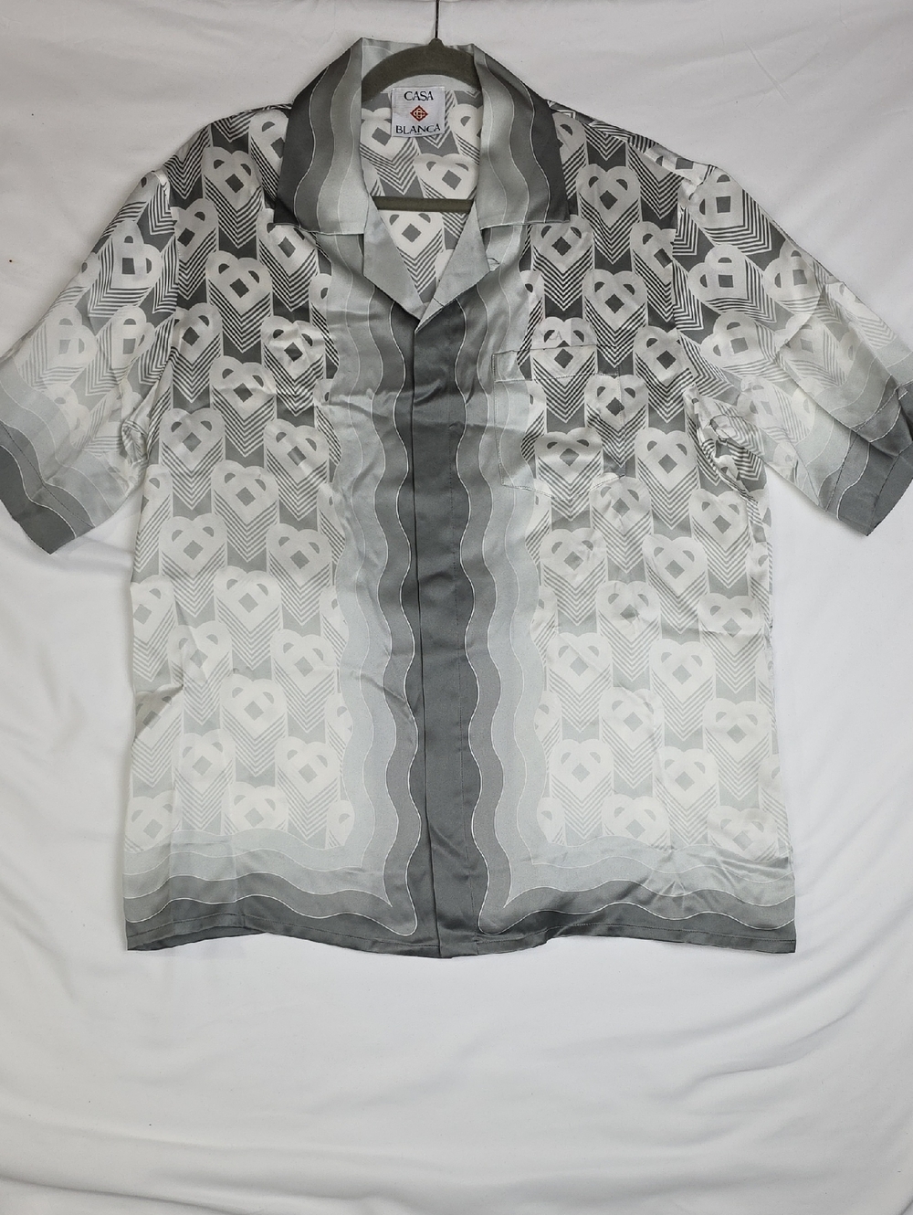 Casablanca Short-Sleeve Cuban Collar Shirt 'Grey Gradient'